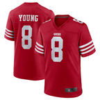 Silnrao SF.49ers #8 Steve Young Scarlet Retired Player Game Jersey American Stitched Jerseys