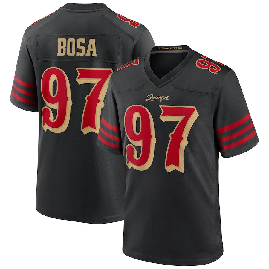 Silnrao SF.49ers #97 Nick Bosa Player Rivalries Collection Black Game Stitched Jerseys