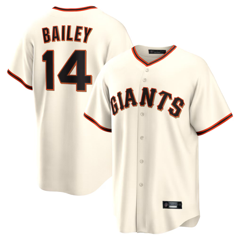 Silnrao SF.Giants #14 Patrick Bailey Player Cream Home Game Stitched Jerseys