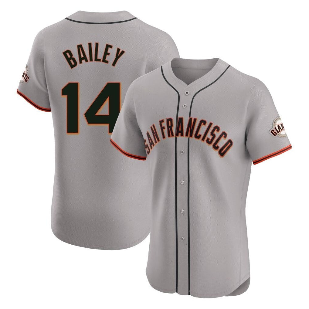 Silnrao SF.Giants #14 Patrick Bailey Player Gray Home Limited Elite Stitched Jerseys