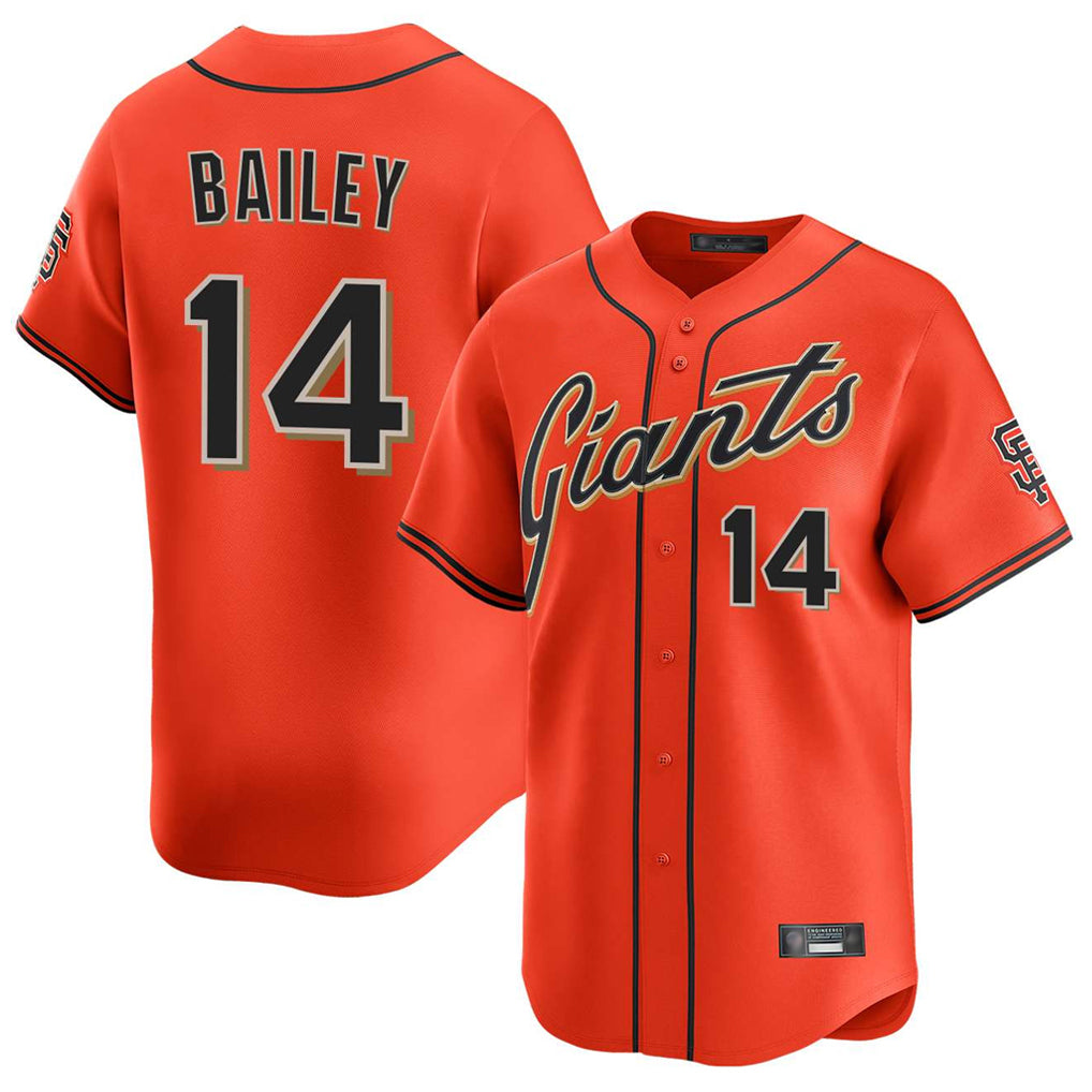 Silnrao SF.Giants #14 Patrick Bailey Player Orange Home Limited Stitched Jerseys