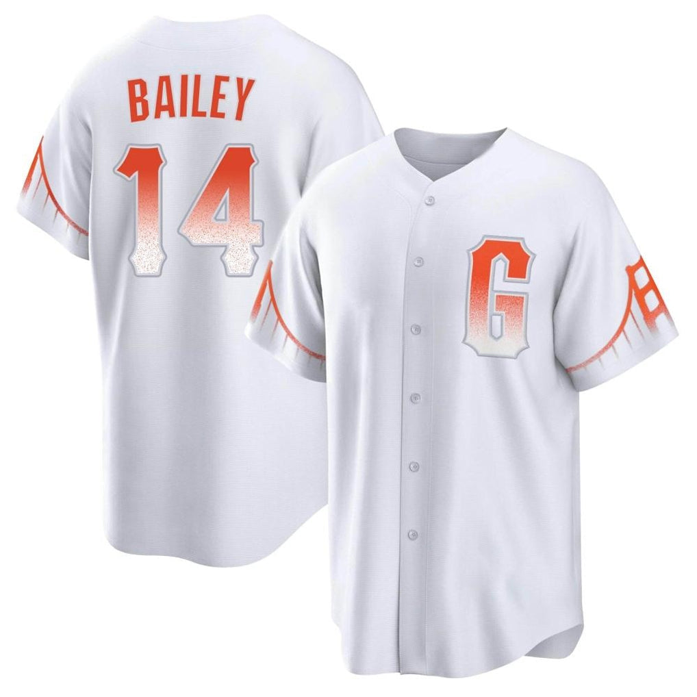 Silnrao SF.Giants #14 Patrick Bailey Player White City Connect Home Game Stitched Jerseys
