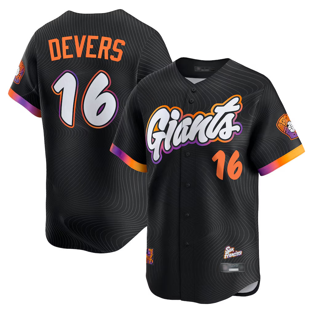 Silnrao SF.Giants #16 Rafael Devers Player Black 2025 City Connect Home Limited Stitched Jerseys