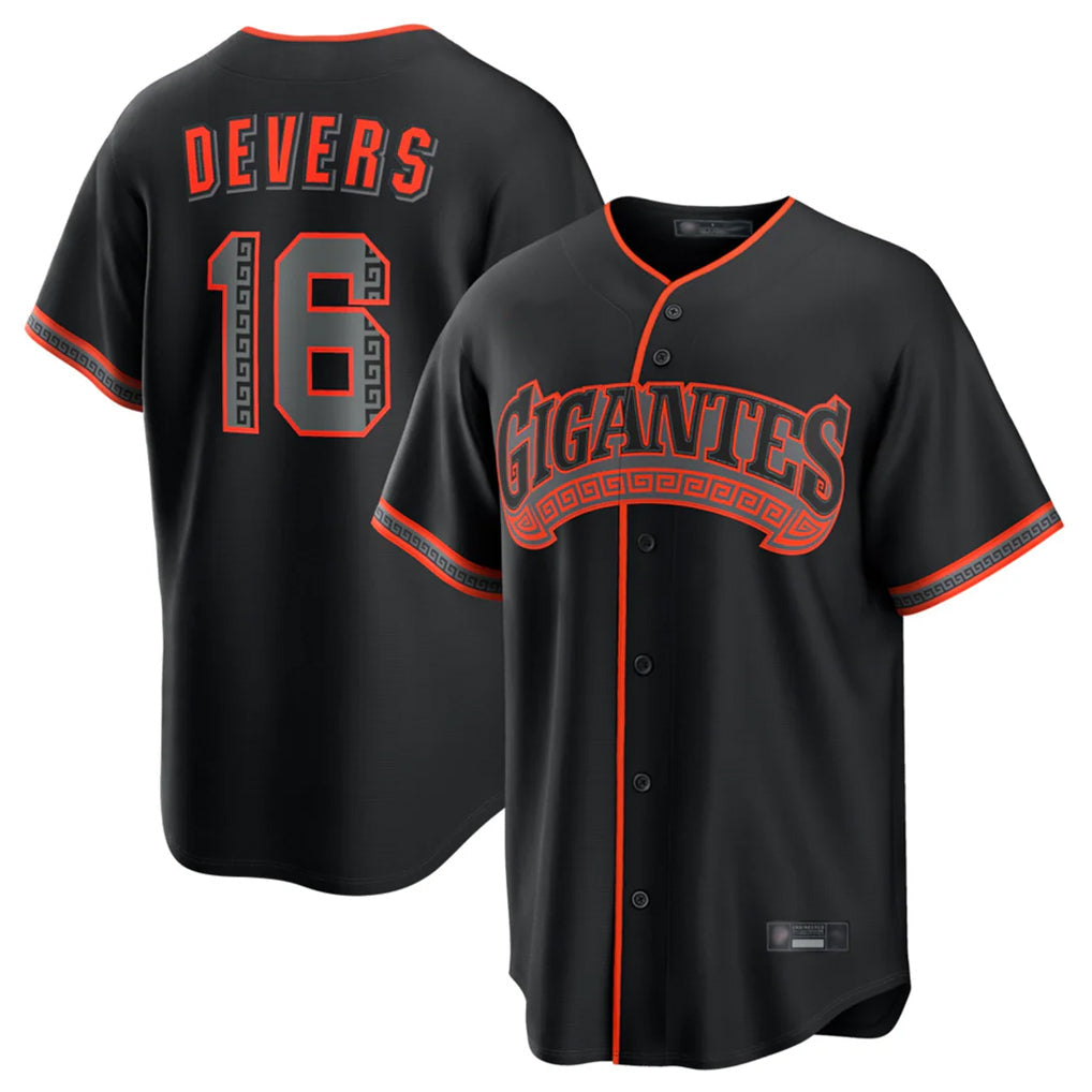 Silnrao SF.Giants #16 Rafael Devers Player Black Alternate Limited Stitched Jerseys