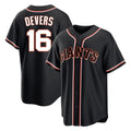 Silnrao SF.Giants #16 Rafael Devers Player Black Fashion Out Home Limited Stitched Jerseys