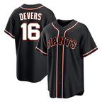 Silnrao SF.Giants #16 Rafael Devers Player Black Fashion Out Home Limited Stitched Jerseys