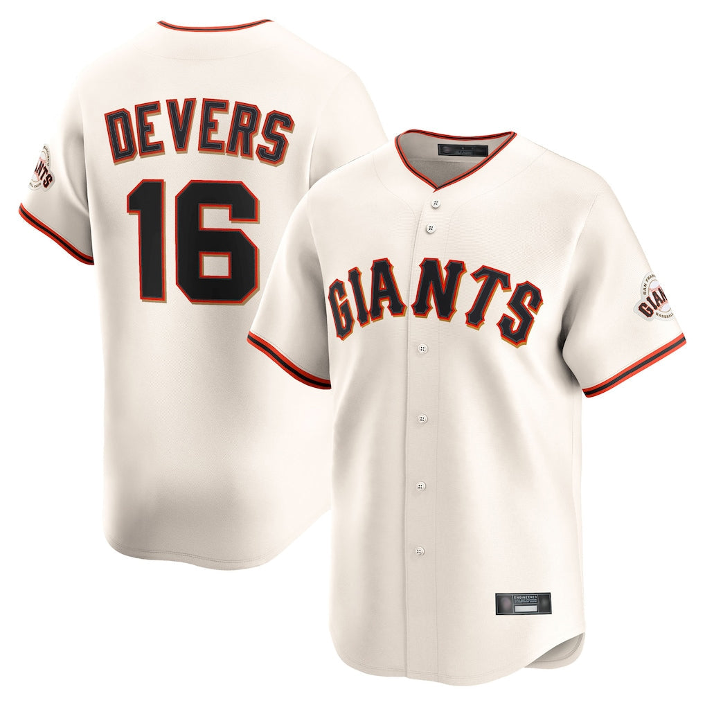 Silnrao SF.Giants #16 Rafael Devers Player Cream Home Limited Stitched Jerseys