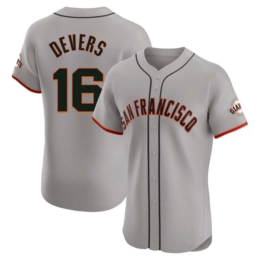 Silnrao SF.Giants #16 Rafael Devers Player Gray Home Limited Elite Stitched Jerseys