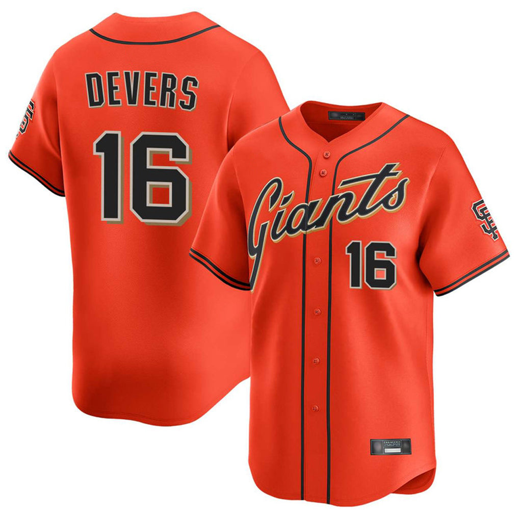 Silnrao SF.Giants #16 Rafael Devers Player Orange Home Limited Stitched Jerseys