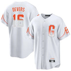 Silnrao SF.Giants #16 Rafael Devers Player White City Connect Home Game Stitched Jerseys