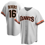 Silnrao SF.Giants #16 Rafael Devers Player White Throwback Cooperstown Collection Home Game Stitched Jerseys