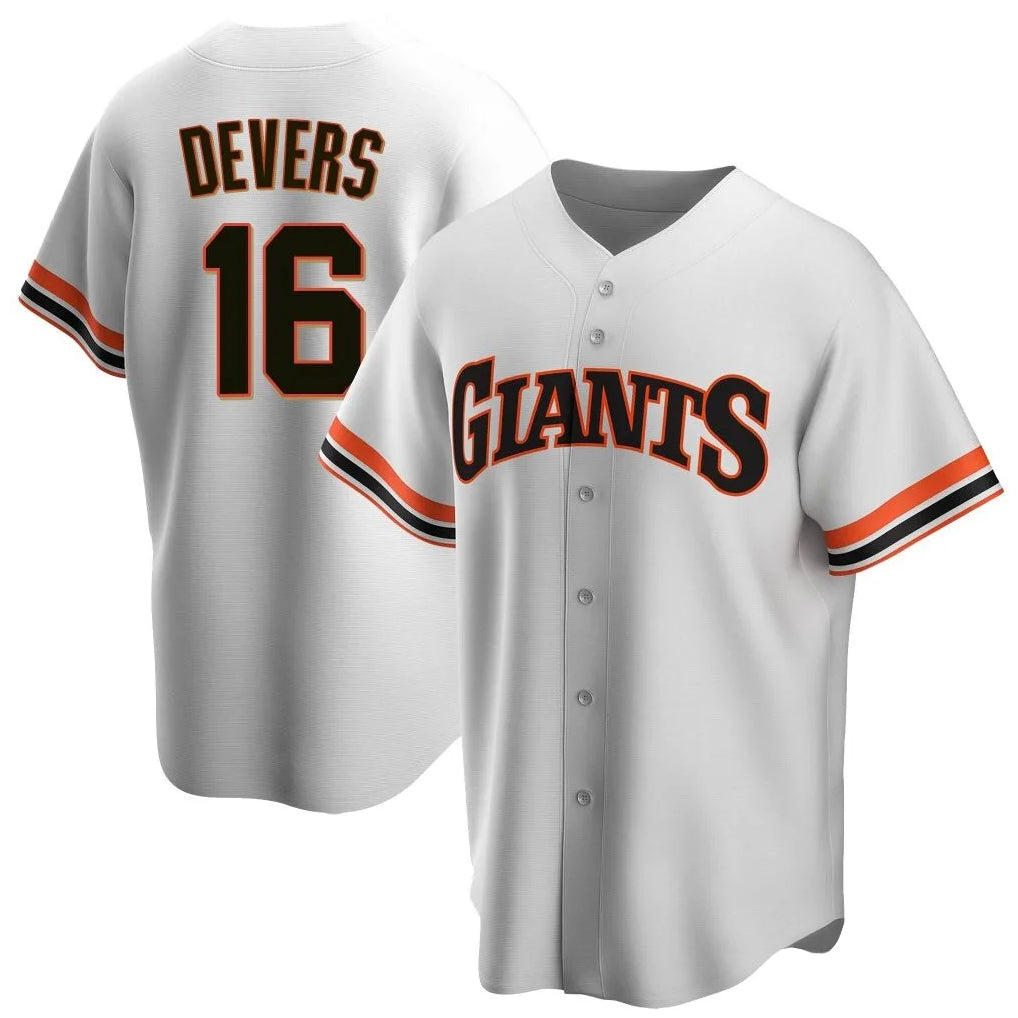 Silnrao SF.Giants #16 Rafael Devers Player White Throwback Cooperstown Collection Home Game Stitched Jerseys