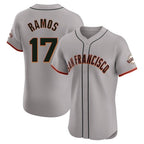 Silnrao SF.Giants #17 Heliot Ramos Player Gray Home Limited Elite Stitched Jerseys