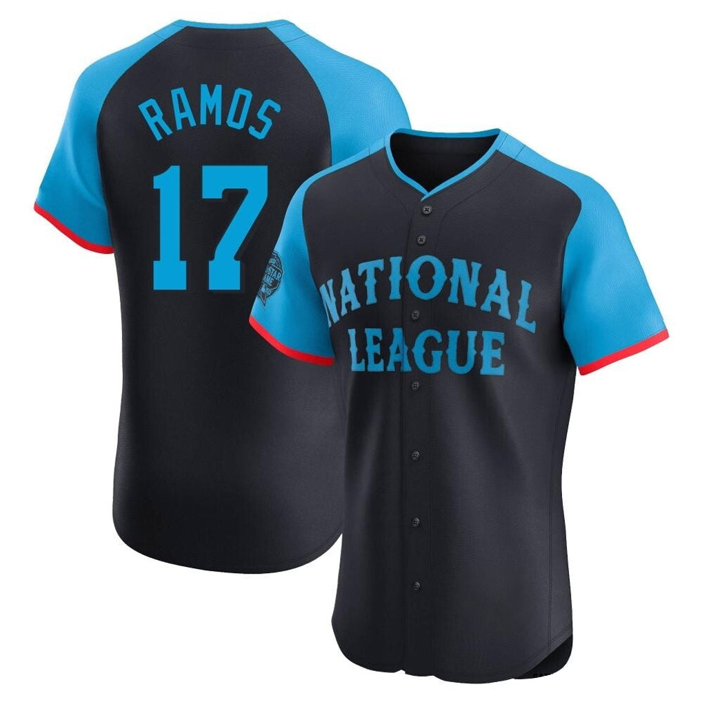 Silnrao SF.Giants #17 Heliot Ramos Player Navy National League All-Star Home Limited Elite Stitched Jerseys