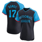 Silnrao SF.Giants #17 Heliot Ramos Player Navy National League All-Star Home Limited Elite Stitched Jerseys