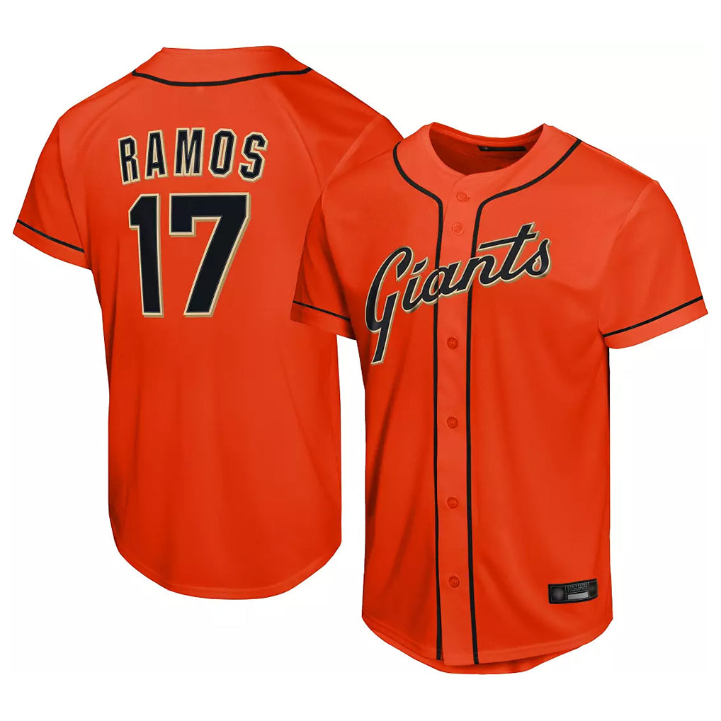 Silnrao SF.Giants #17 Heliot Ramos Player Orange Home Limited Stitched Jerseys