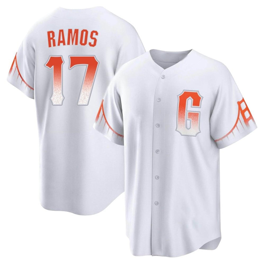 Silnrao SF.Giants #17 Heliot Ramos Player White City Connect Home Game Stitched Jerseys