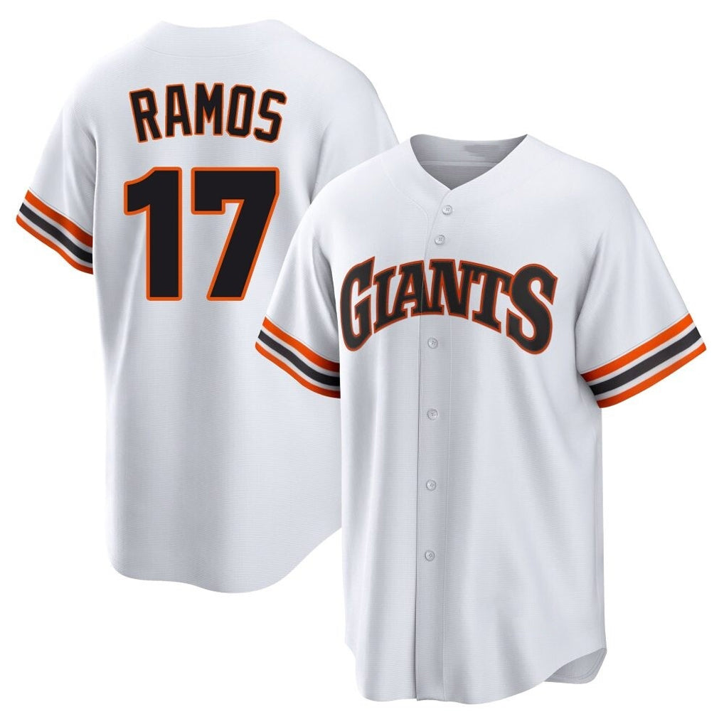 Silnrao SF.Giants #17 Heliot Ramos Player White Home Game Stitched Jerseys