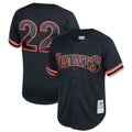 Silnrao SF.Giants #22 Will Clark Player Black Mitchell & Ness Cooperstown Collection Limited Stitched Jerseys