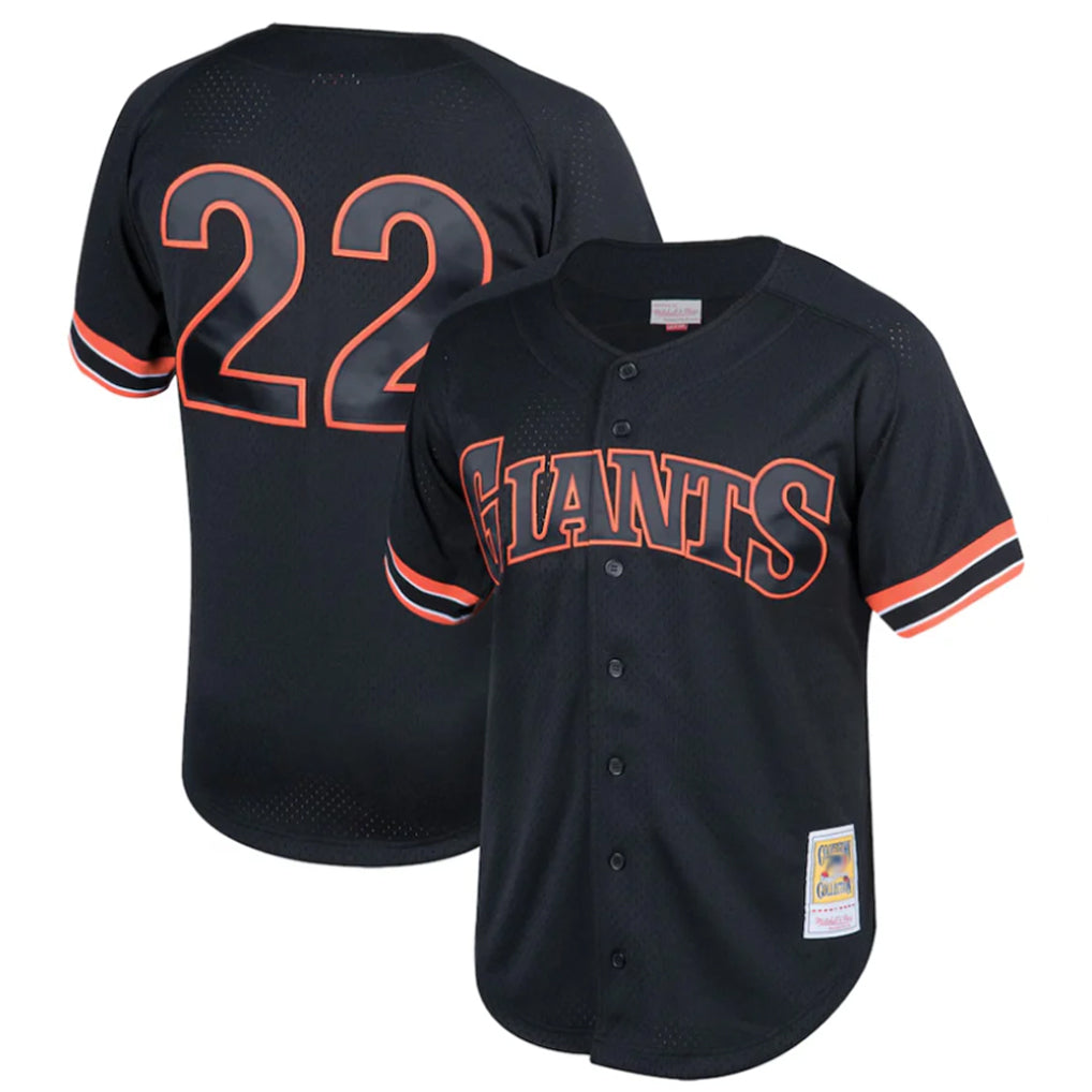 Silnrao SF.Giants #22 Will Clark Player Black Mitchell & Ness Cooperstown Collection Limited Stitched Jerseys