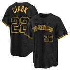 Silnrao SF.Giants #22 Will Clark Player Black Snake Skin City Limited Stitched Jerseys