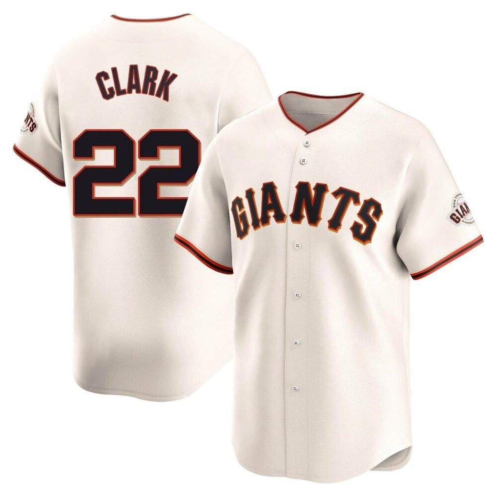 Silnrao SF.Giants #22 Will Clark Player Cream Home Limited Stitched Jerseys