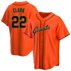 Silnrao SF.Giants #22 Will Clark Player Orange Home Game Stitched Jerseys