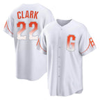 Silnrao SF.Giants #22 Will Clark Player White City Connect Home Game Stitched Jerseys