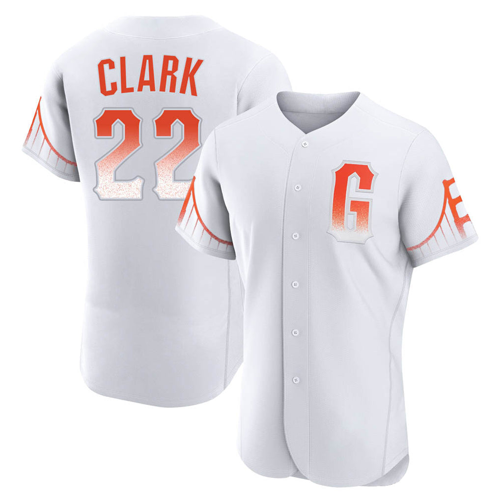 Silnrao SF.Giants #22 Will Clark Player White City Connect Home Limited Elite Stitched Jerseys