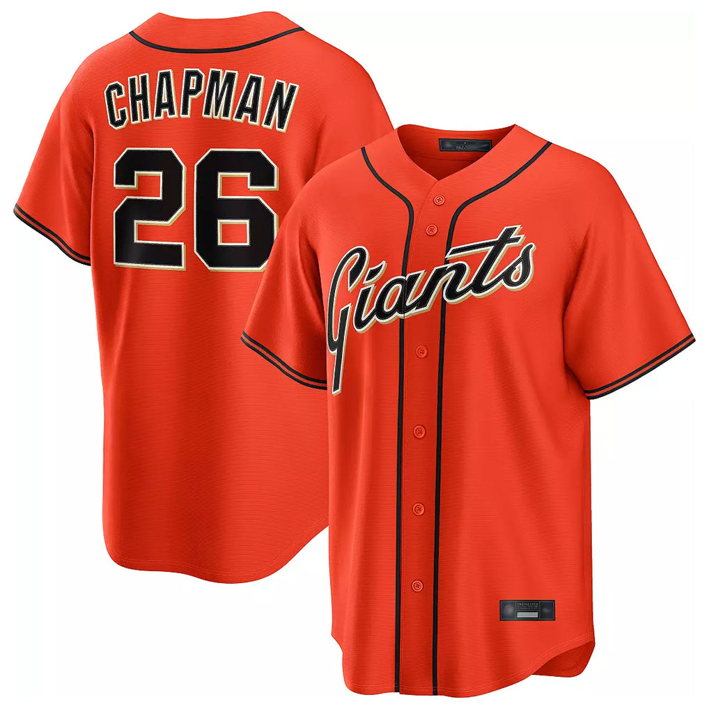 Silnrao SF.Giants #26 Matt Chapman Player Orange Home Game Stitched Jerseys