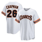 Silnrao SF.Giants #26 Matt Chapman Player White Throwback Cooperstown Collection Home Game Stitched Jerseys