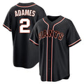 Silnrao SF.Giants #2 Willy Adames Player Black Fashion Out Home Limited Stitched Jerseys