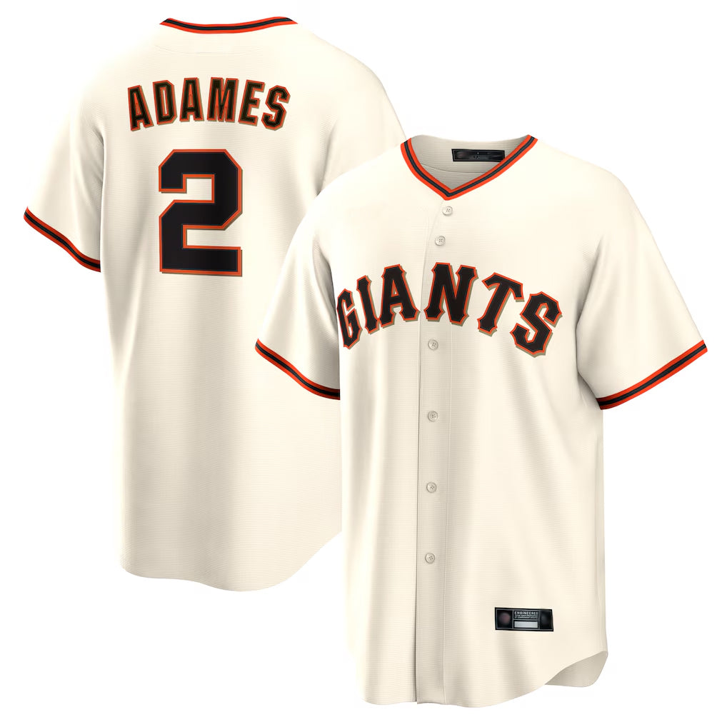 Silnrao SF.Giants #2 Willy Adames Player Cream Home Game Stitched Jerseys