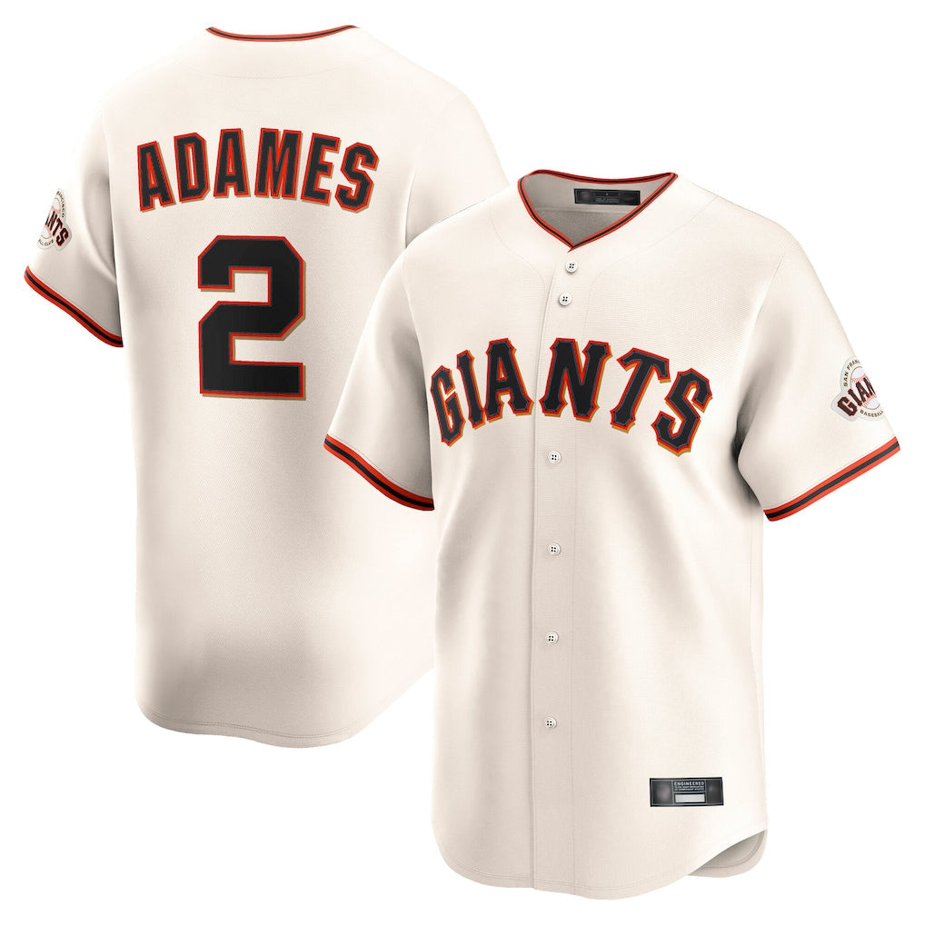 Silnrao SF.Giants #2 Willy Adames Player Cream Home Limited Stitched Jerseys