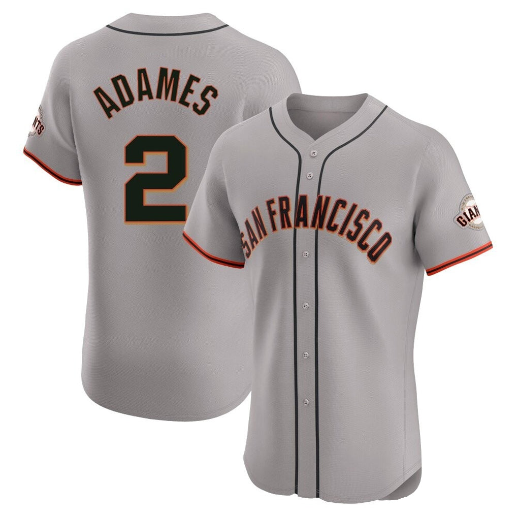 Silnrao SF.Giants #2 Willy Adames Player Gray Home Limited Elite Stitched Jerseys