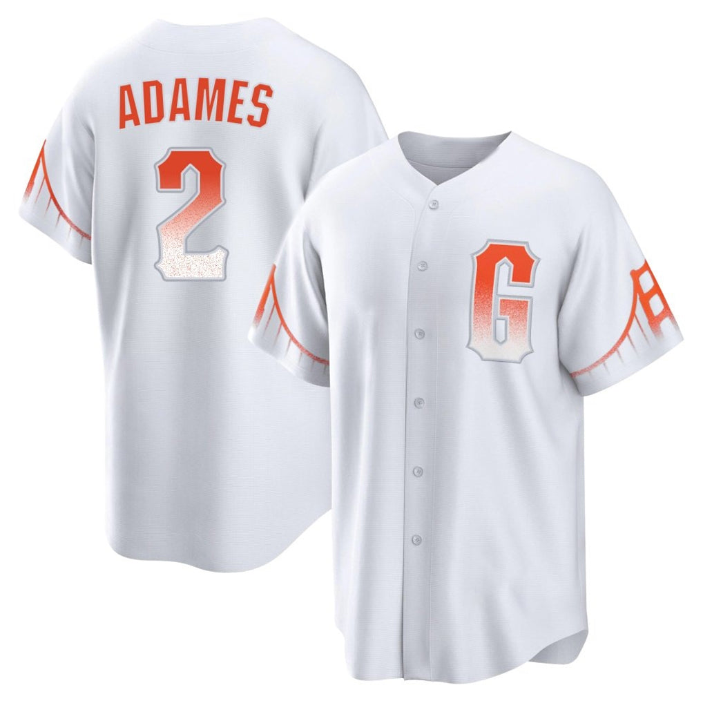 Silnrao SF.Giants #2 Willy Adames Player White City Connect Home Game Stitched Jerseys