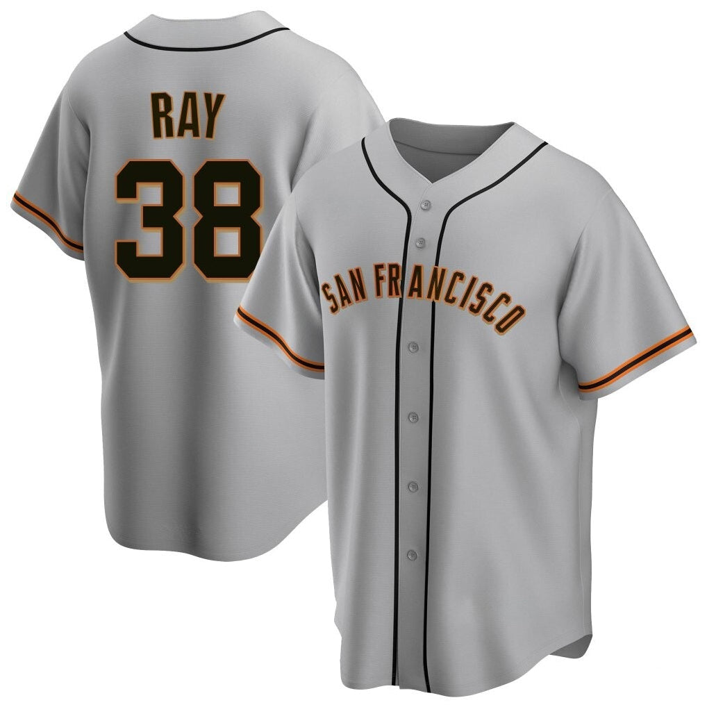 Silnrao SF.Giants #38 Robbie Ray Player Gray Home Game Stitched Jerseys