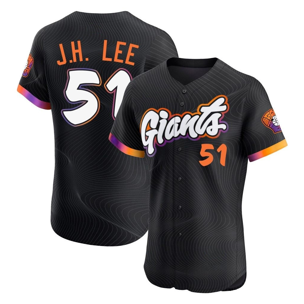 Silnrao SF.Giants #51 Jung Hoo Lee Player Black 2025 City Connect Home Limited Elite Stitched Jerseys