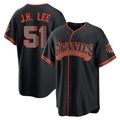 Silnrao SF.Giants #51 Jung Hoo Lee Player  Black Alternate Limited Stitched Jerseys
