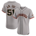 Silnrao SF.Giants #51 Jung Hoo Lee Player Gray Home Limited Elite Stitched Jerseys