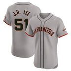 Silnrao SF.Giants #51 Jung Hoo Lee Player Gray Home Limited Elite Stitched Jerseys