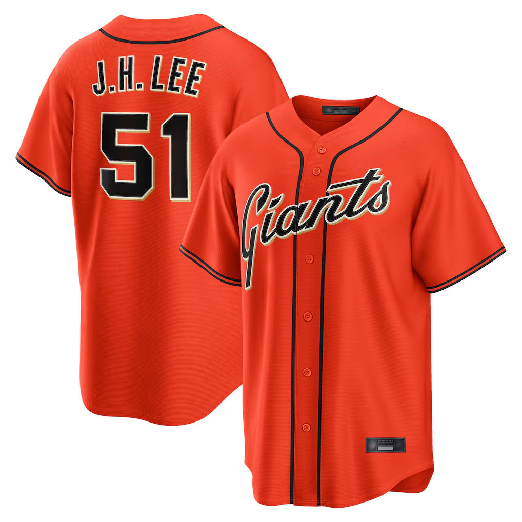Silnrao SF.Giants #51 Jung Hoo Lee Player Orange Home Game Stitched Jerseys