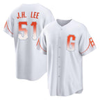 Silnrao SF.Giants #51 Jung Hoo Lee Player White City Connect Home Game Stitched Jerseys