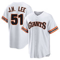 Silnrao SF.Giants #51 Jung Hoo Lee Player White Throwback Cooperstown Collection Home Game Stitched Jerseys