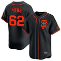 Silnrao SF.Giants #62 Logan Webb Player Black Home Limited Stitched Jerseys