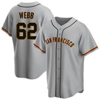 Silnrao SF.Giants #62 Logan Webb Player Gray Home Game Stitched Jerseys