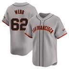 Silnrao SF.Giants #62 Logan Webb Player Gray Home Limited Stitched Jerseys