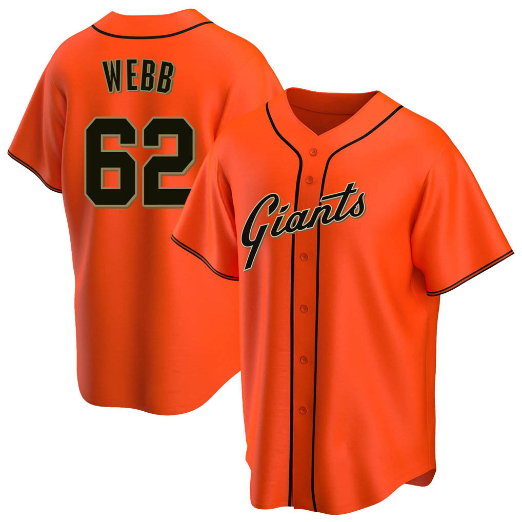 Silnrao SF.Giants #62 Logan Webb Player Orange Home Game Stitched Jerseys