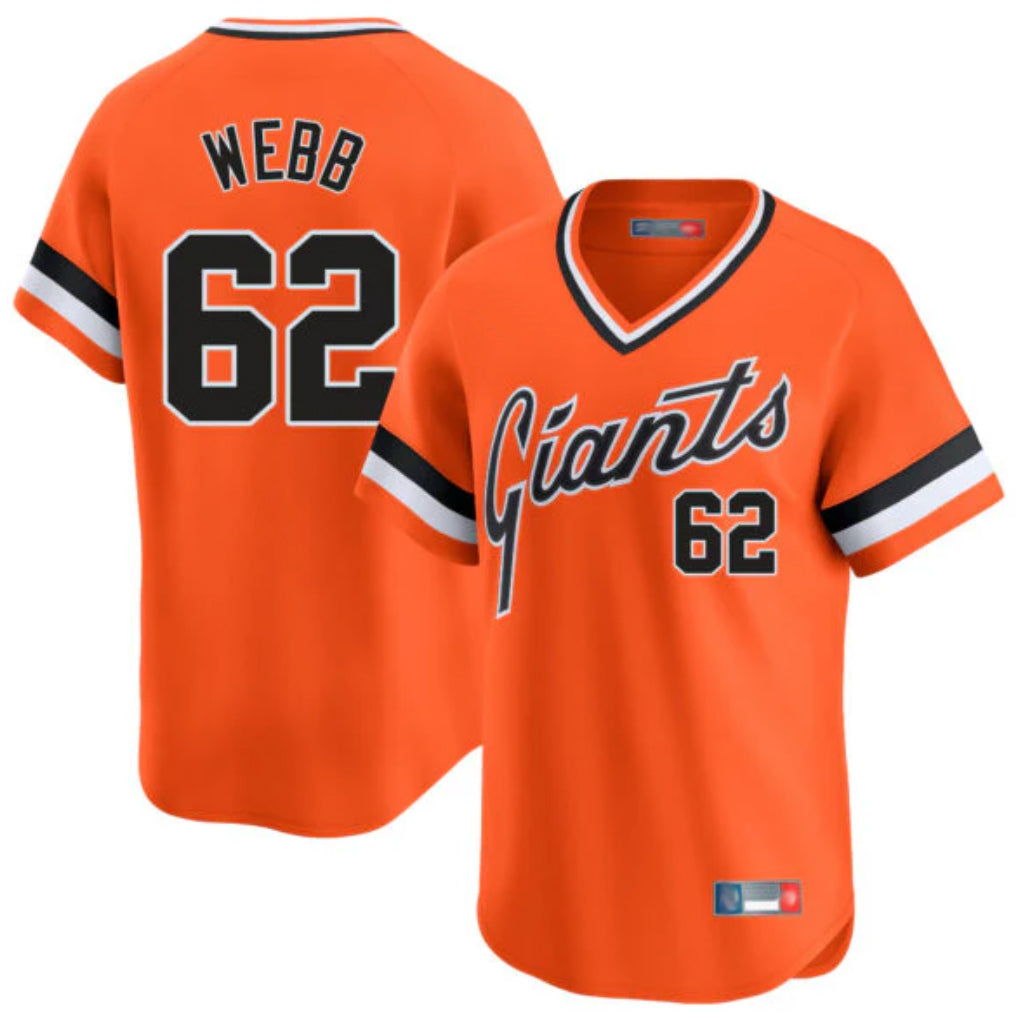 Silnrao SF.Giants #62 Logan Webb Player Orange Home Game T-shirt Stitched Jerseys