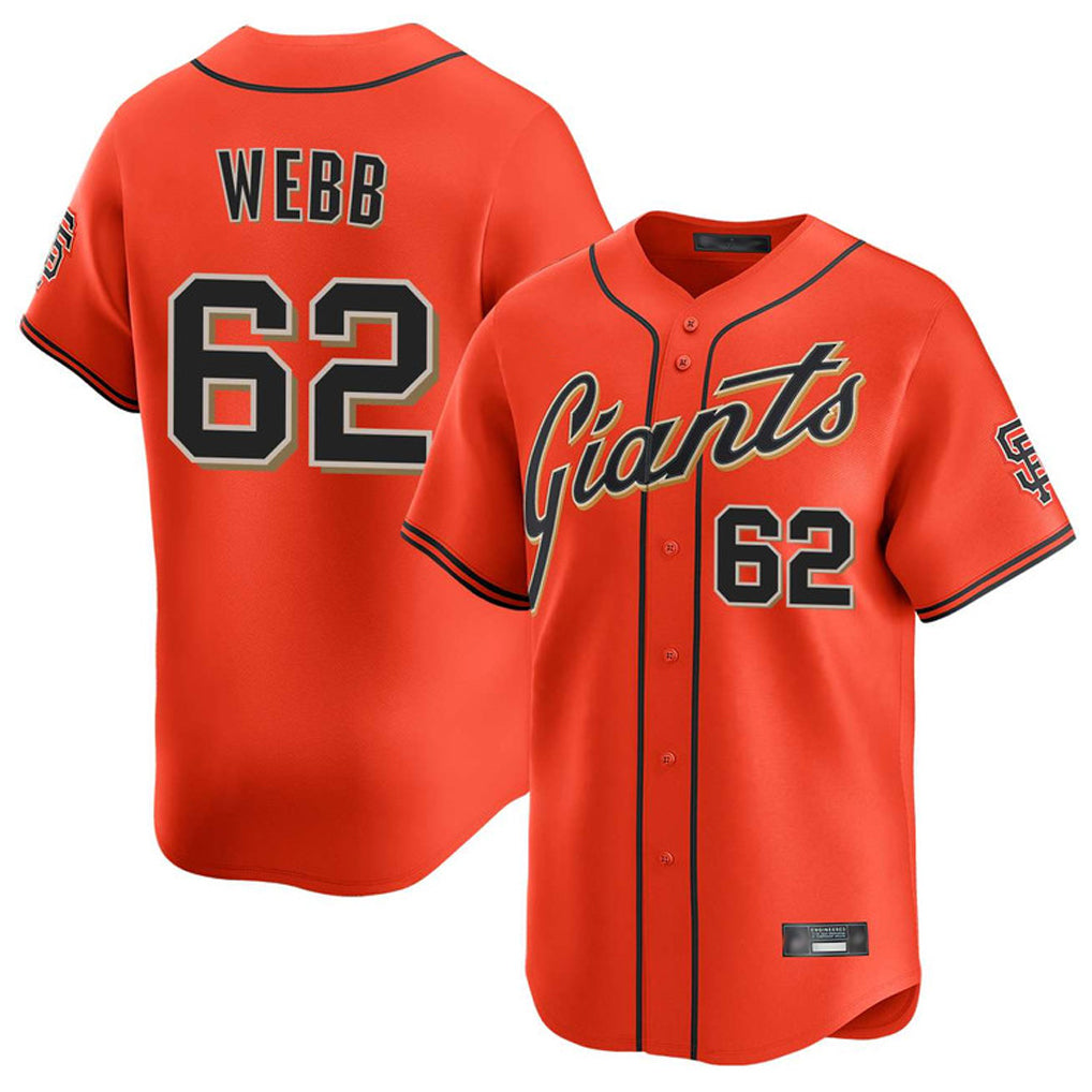 Silnrao SF.Giants #62 Logan Webb Player Orange Home Limited Stitched Jerseys